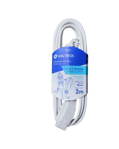 EXTENSION ELECTRICA de 2 X 16 2MT BLANCA VOLTECK