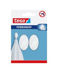 GANCHO PERMANENTE PEQUENO OVALADO BLANCO TESA
