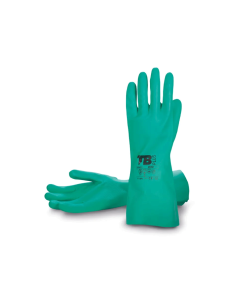 GUANTE NITRILO FLOCADO 33CM VERDE #8 BODERO