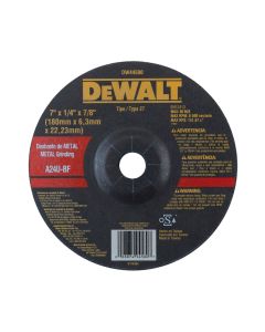 DISCO DESBASTE P' METAL 7 X 1/4" DEWALT