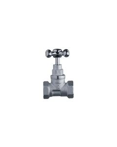 LLAVE PASO BAJA (H-H)1/2"MAN.CRUZ-CROMO