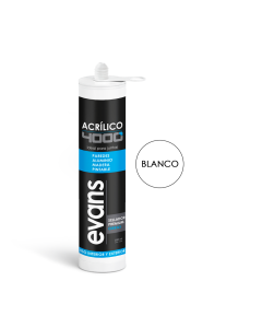 Sellador Acrílico para juntas de paredes, aluminio, madera color Blanco EVANS