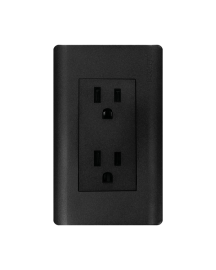 TOMACORRIENTE DOBLE POLAR 15A 125 250V NEGRO AQUA