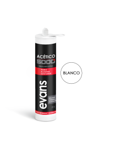 Silicón para vidrio, aluminio y Sanitarios Color Blanco EVANS