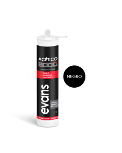 Silicón para Vidrio, alumnio y Sanitarios color Negro EVANS