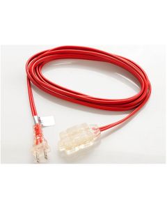 Extensión eléctrica 3 tomas 3 metros cable 18 AWG Rojo Navidad