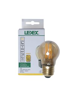 FOCO BOLA LED FILAMENTO SAFIRO AMBAR E27 4W 2500K LEDEX