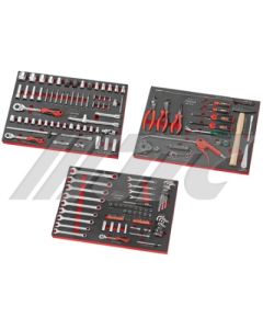 JUEGO DE 158 HERRAMIENTAS 3 BANDEJAS PARA MUEBLES JTC TOOLS