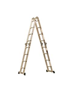 ESCALERA DE ALUMINIO MULTIUSO 16 GRADAS DE 4.7 METROS CON PLATAFORMA KENDO