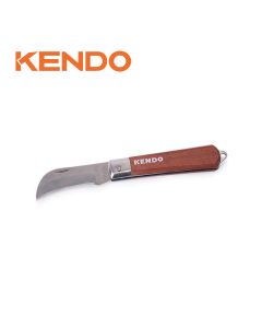 NAVAJA ELECTRICISTA PLEGABLE CURVO 20CM – 8 PULGADAS MANGO MADERA KENDO