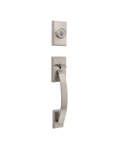 JUEGO CERRADURA ENTRADA TAVARIS NIQUEL SATIN LLAVE DE SEGURIDAD KWIKSET