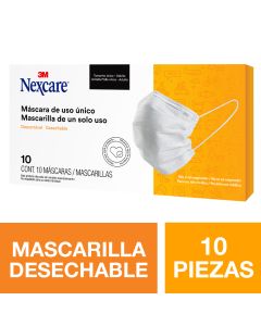 PAQUETE DE 10 MASCARILLAS BLANCAS DESECHABLES 3M NEXCARE