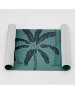 PAPEL TAPIZ 0.53X10MT PALMERAS VERDE/AZUL