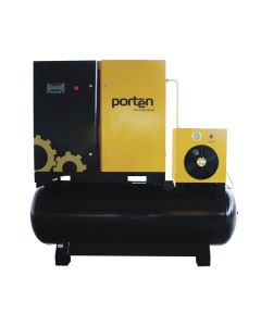 Compresor de aire de tornillo 3 en 1 500 litros secador de aire 20 HP 75 CFM Trifásico PORTEN