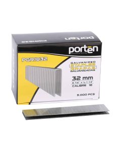 Caja de grapas corona de 1/4 pulgada 32 milímetros de calibre 18 de 5000 unidades PORTEN
