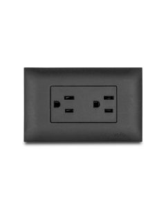 TOMACORRIENTE DOBLE AMERICANO 2P+E NEGRO VIVE BASIC