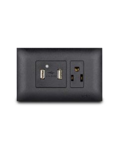 TOMACORRIENTE DOBLE CON TOMA USB  NEGRO VIVE